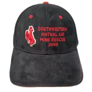 OTTO Southwestern Mine Rescue 2008 Wyoming Baseball Cap Hat Black Red OS Logo